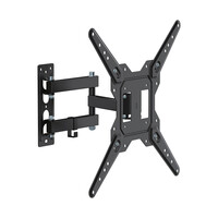 DM-2355FD . Βάση TV 23"-55" έως 30kg ρυθμιζόμενη με διπλό βραχίονα επιτοίχια DM PRO μαύρη