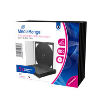 MediaRange CD Jewelcase for 2 discs 10.4mm Black Pack 5 (MRBOX31-2)