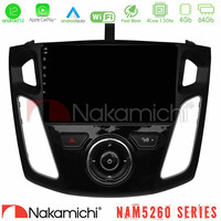 Nakamichi Nam5260 Series 4core Android12 4+64gb Ford Focus 2012-2018 Navigation Multimedia Tablet 9 με Carplay & Android Auto u-n44-Fd0044