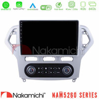 Nakamichi Nam5260 Series 4core Android12 4+64gb Ford Mondeo 2007-2011 (Auto A/c) Navigation Multimedia Tablet 9 με Carplay & Android Auto u-n44-Fd0919ac