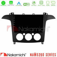 Nakamichi Nam5260 Series 4core Android12 4+64gb Ford s-max 2006-2008 (Manual A/c) Navigation Multimedia Tablet 9 με Carplay & Android Auto u-n44-Fd408
