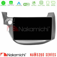 Nakamichi Nam5260 Series 4core Android12 4+64gb Honda Jazz 2009-2013 Navigation Multimedia Tablet 10 με Carplay &Amp; Android Auto u-n44-Hd098t