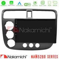 Nakamichi Nam5260 Series 4core Android12 4+64gb Honda Civic 2001-2005 Navigation Multimedia Tablet 9 με Carplay &Amp; Android Auto u-n44-Hd174n