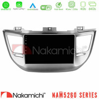 Nakamichi Nam5260 Series 4core Android12 4+64gb Hyundai Tucson 2015-2018 Navigation Multimedia Tablet 9 με Carplay &Amp; Android Auto u-n44-Hy0068