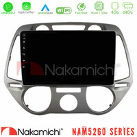Nakamichi Nam5260 Series 4core Android12 4+64gb Hyundai i20 2009-2012 Manual a/c Navigation Multimedia Tablet 9 με Carplay &Amp; Android Auto u-n44-Hy0709m