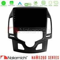 Nakamichi Nam5260 Series 4core Android12 4+64gb Hyundai i30 2007-2012 Auto a/c Navigation Multimedia Tablet 9 με Carplay &Amp; Android Auto u-n44-Hy0800