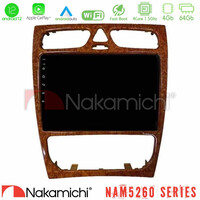 Nakamichi Nam5260 Series 4core Android12 4+64gb Mercedes c Class (W203) Navigation Multimedia Tablet 9 (Wooden Style) με Carplay &Amp; Android Auto u-n44-Mb0925w