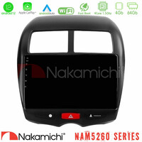 Nakamichi Nam5260 Series 4core Android12 4+64gb Mitsubishi asx Navigation Multimedia Tablet 10 με Carplay &Amp; Android Auto u-n44-Mt0075