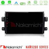 Nakamichi Nam5260 Series 4core Android12 4+64gb Suzuki sx4 2006-2014 Fiat Sedici 2006-2014 Navigation Multimedia Tablet 9 με Carplay & Android Auto u-n44-Sz0649