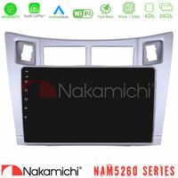 Nakamichi Nam5260 Series 4core Android12 4+64gb Toyota Yaris Navigation Multimedia Tablet 9 (Ασημί Χρώμα) με Carplay & Android Auto u-n44-Ty626s