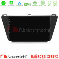 Nakamichi Nam5260 Series vw Tiguan 2016-2022 4core Android12 4+64gb Navigation Multimedia Tablet 10″ με Carplay &Amp; Android Auto u-n44-Vw0082