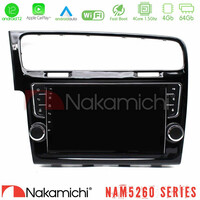Nakamichi Nam5260 Series 4core Android12 4+64gb vw Golf 7 Navigation Multimedia Tablet 9 με Carplay &Amp; Android Auto (Oem Look) u-n44-Vw1381