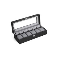 Songmics Watch Box Black  30 x 11.2 x 8 cm (JWB06BK) (SNGJWB06BK)