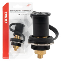 03813/AM ΠΟΛΟΣ ΜΠΑΤΑΡΙΑΣ ΑΡΝΗΤΙΚΟΣ 3/8'' M10 max.48V 250A ΣΕ ΜΑΥΡΟ ΧΡΩΜΑ ΜΕ ΚΑΠΑΚΙ AMIO - 1 Τεμ.