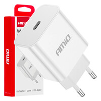 03891/AM ΦΟΡΤΙΣΤΗΣ ΚΙΝΗΤΟY ΟΙΚΙΑΚΗ ΠΡΙΖΑ 1ΘΥΡΑ USB-C 20W 5V/3AQC ΛΕΥΚΟΣ  ΑΜΙΟ - 1 ΤΕΜ.
