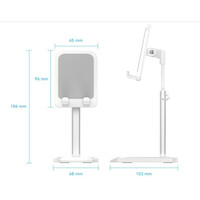 VENTION Height Adjustable Desktop Smartphone Stand White Aluminum Alloy Type (KCQW0) (VENKCQW0)