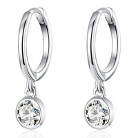 BAMOER σκουλαρίκια κρίκος SCE830 με κυβική ζιρκόνια, ασήμι 925, ασημί