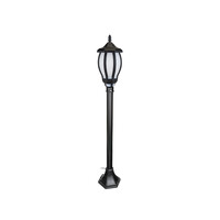 GloboStar® VERDI 203-0230 Vintage Επιδαπέδιο Φωτιστικό Φαναράκι Μονόφωτο 1 x E27 IP44 Μαύρο Πλαστικό Σώμα - Μ17 x Π17 x Υ104.5cm