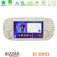 Bizzar Fiat 500 2008-2015 8core Android13 4+64gb Navigation Multimedia Deckless 7 με Carplay/androidauto (Oem Style) u-am-Ft315bl