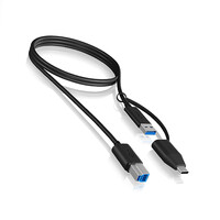 ICY BOX USB 3.2 PLUG-B TO USB & TYPE-C 1M BLACK