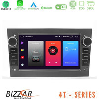 Bizzar oem Opel Astra/corsa/antara/zafira 4core Android13 2+32gb Navigation Multimedia Deckless 7 με Carplay/androidauto (Γκρι) u-4t-Op12gr
