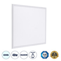GloboStar® 60206-1 Χωνευτό LED Panel Milky Super Slim 60x60cm 40W 4000lm 120° CRI≥80Ra UGR