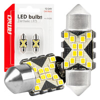 04235/AM ΛΑΜΠΑΚΙΑ ΠΛΑΦΟΝΙΕΡΑΣ 31mm 12/24V C5W 5500K 12xSMD 2016 CAN-BUS FESTOON (ΛΕΥΚΟ) ΑΜΙΟ - 2 ΤΕΜ.