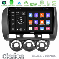 Clarion Gl300 Series 4core Android11 2+32gb Honda Jazz 2002-2008 (Manual A/c) Navigation Multimedia Tablet 9 με Carplay &Amp; Android Auto u-gl3-Hd0589
