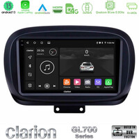 Clarion Gl700 Series 8core Android13 4+64gb Fiat 500x Navigation Multimedia Tablet 9 με Carplay &Amp; Android Auto u-gl7-Ft0534