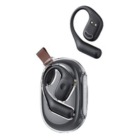 USAMS earphones με θήκη φόρτισης UG26, OWS, Φ14.2mm, 50/300mAh, μαύρα