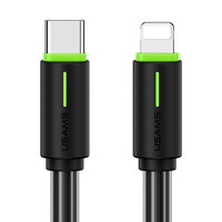 USAMS καλώδιο Lightning σε USB-C US-SJ735, 30W, 480Mbps, 1m, μαύρο