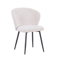 Καρέκλα Karg pakoworld λευκό ύφασμα-πόδι μαύρο μέταλλο 57x62x80εκ