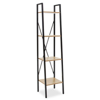 Βιβλιοθήκη Ramon pakoworld φυσικό-μαύρο 34x32,5x148εκ