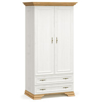Ντουλάπα Jaden pakoworld δίφυλλη golden oak-λευκό antique 101x62x197,5εκ