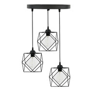 Φωτιστικό οροφής τρίφωτο Karin pakoworld E27 μαύρο 30x30x90εκ