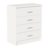 Συρταριέρα OLYMPUS pakoworld με 4 συρτάρια χρώμα λευκό 80x40x95εκ