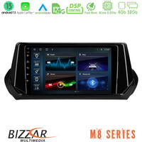 Bizzar m8 Series Peugeot 208 2019-2023 8core Android13 4+32gb Navigation Multimedia Tablet 9 u-m8-Pg1071