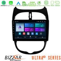 Bizzar Ultra Series Peugeot 206 8core Android13 8+128gb Navigation Multimedia Tablet 9 u-ul2-Pg0540