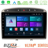 Bizzar Ultra Series Peugeot 308/rcz 8core Android13 8+128gb Navigation Multimedia Tablet 9 (Ασημί Χρώμα) u-ul2-Pg705s