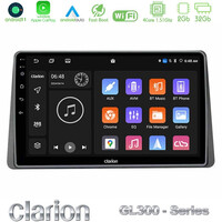 Clarion Gl300 Series 4core Android11 2+32gb Dacia Duster 2019-&Gt; Navigation Multimedia Tablet 10 με Carplay &Amp; Android Auto u-gl3-Dc0628