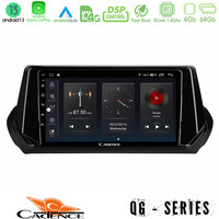 Cadence qg Series 8core Android13 4+64gb Peugeot 208 2019-2023 Navigation Multimedia Tablet 9 u-qg-Pg1071