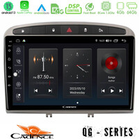Cadence qg Series 8core Android13 4+64gb Peugeot 308/rcz Navigation Multimedia Tablet 9 (Ασημί Χρώμα) u-qg-Pg705s