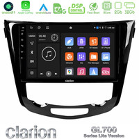Clarion Gl700 Lite Series 8core Android11 2+32gb Nissan Qashqai j11 (Auto A/c) Navigation Multimedia Tablet 10 με Carplay &Amp; Android Auto u-G72l-Ns0004a