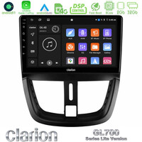Clarion Gl700 Lite Series 8core Android11 2+32gb Peugeot 207 Navigation Multimedia Tablet 9 με Carplay &Amp; Android Auto u-G72l-Pg0688