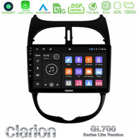 Clarion Gl700 Lite Series 8core Android11 6+128gb Peugeot 206 Navigation Multimedia Tablet 9 με Carplay &Amp; Android Auto u-G76l-Pg0540