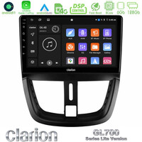 Clarion Gl700 Lite Series 8core Android11 6+128gb Peugeot 207 Navigation Multimedia Tablet 9 με Carplay &Amp; Android Auto u-G76l-Pg0688