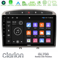 Clarion Gl700 Lite Series 8core Android11 6+128gb Peugeot 308/rcz Navigation Multimedia Tablet 9 (Ασημί Χρώμα) με Carplay &Amp; Android Auto u-G76l-Pg705s
