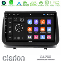 Clarion Gl700 Lite Series 8core Android11 6+128gb Renault Clio 2005-2012 Navigation Multimedia Tablet 9 με Carplay &Amp; Android Auto u-G76l-Rn0003
