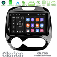 Clarion Gl700 Lite Series 8core Android11 6+128gb Renault Captur 2013-2019 (Auto ac) Navigation Multimedia Tablet 9 με Carplay &Amp; Android Auto u-G76l-Rn748a
