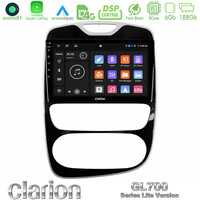 Clarion Gl700 Lite Series 8core Android11 6+128gb Renault Clio 2016-2019 Navigation Multimedia Tablet 10 με Carplay &Amp; Android Auto u-G76l-Rn782
